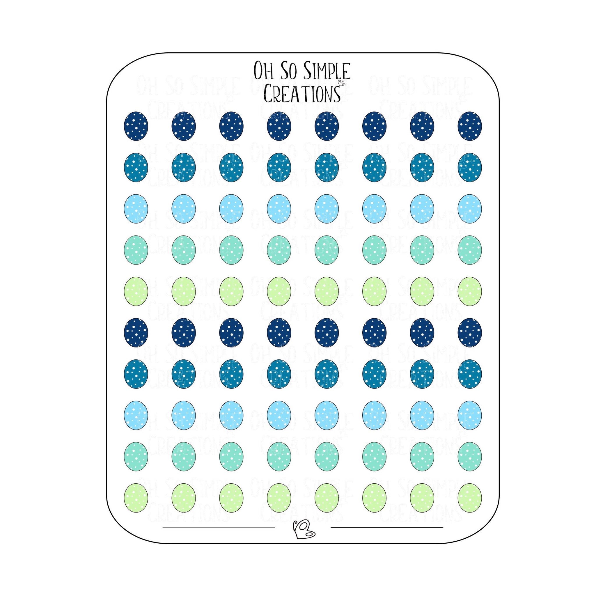 Mini Cool Coloured Easter Egg Sticker Sheet