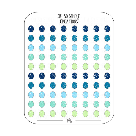 Mini Cool Coloured Easter Egg Sticker Sheet