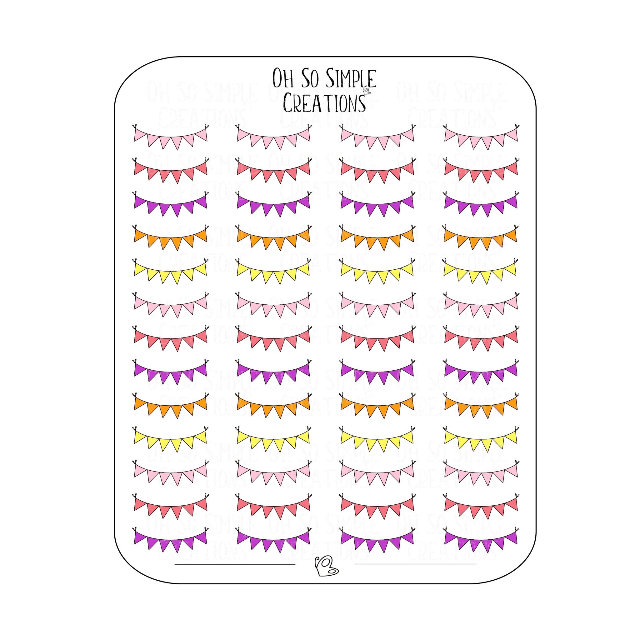 Mini Warm Coloured Spring Banner Sticker Sheet
