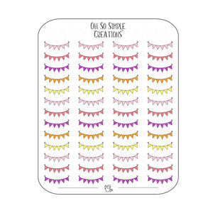 Mini Warm Coloured Spring Banner Sticker Sheet