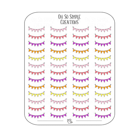 Mini Warm Coloured Spring Banner Sticker Sheet