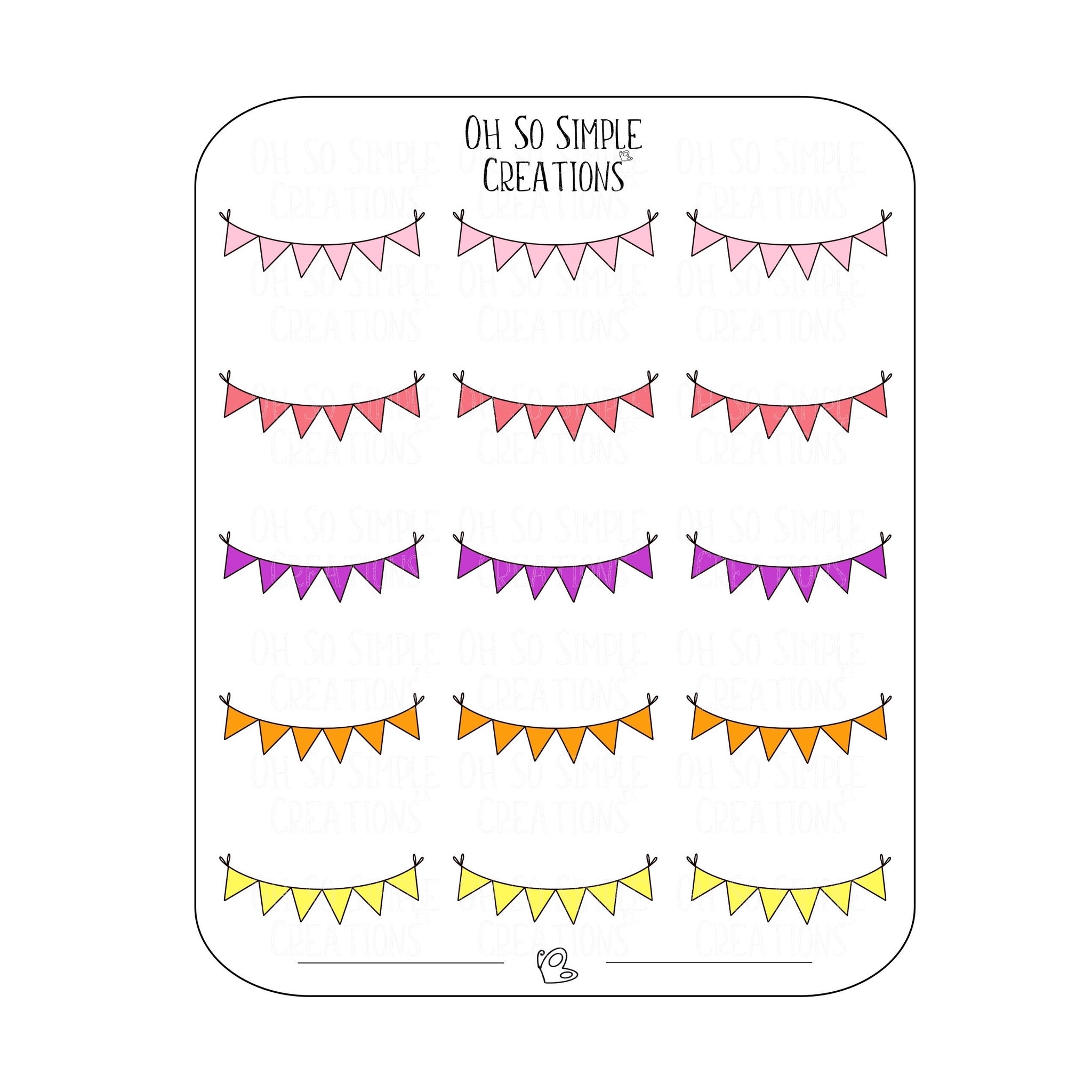 Warm Coloured Spring Banner Sticker Sheet