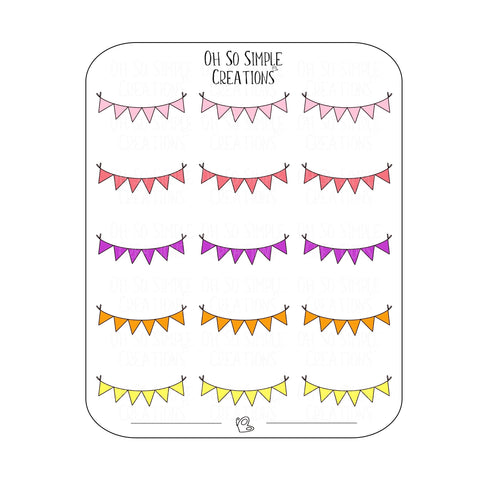Warm Coloured Spring Banner Sticker Sheet