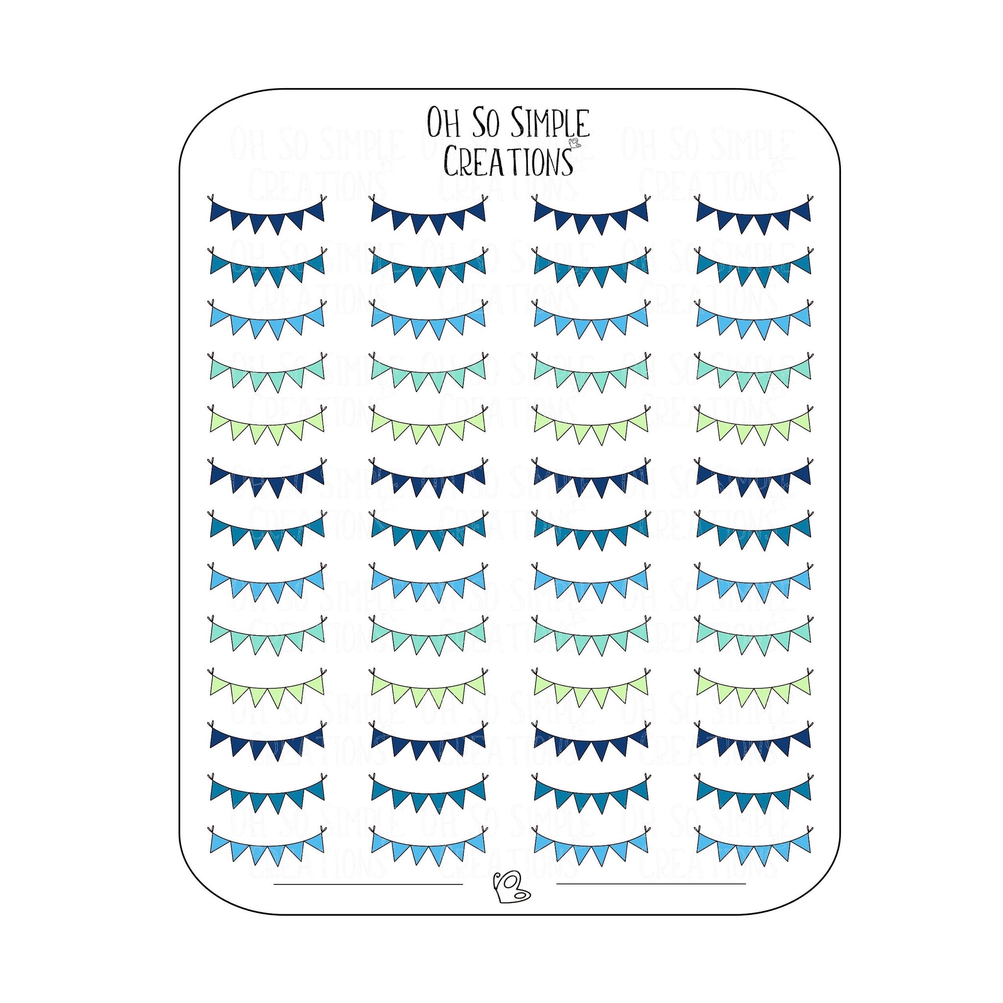 Mini Cool Coloured Spring Banner Sticker Sheet
