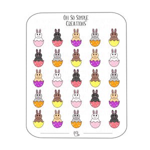 Warm Coloured Egg Bunny Sticker Sheet