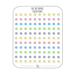 Mini Pastel Coloured Yarn Sticker Sheet