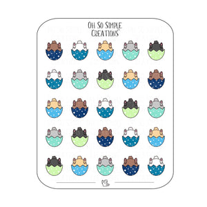 Cool Coloured Egg Bunny Bum Sticker Sheet