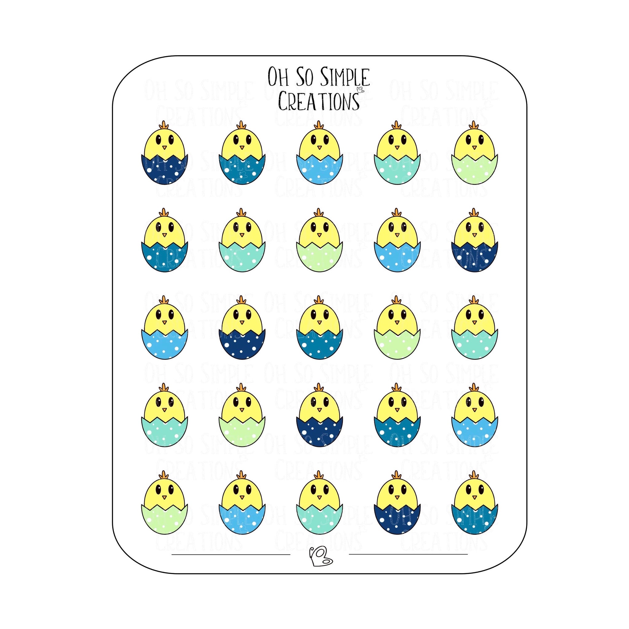 Cool Coloured Egg Chick Sticker Sheet