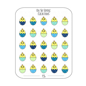 Cool Coloured Egg Chick Sticker Sheet