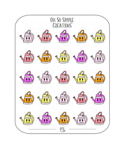 Warm Coloured Watering Can Sticker Sheet
