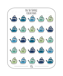 Cool Coloured Watering Can Sticker Sheet