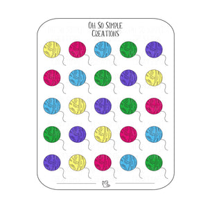 Bold Coloured Yarn Sticker Sheet
