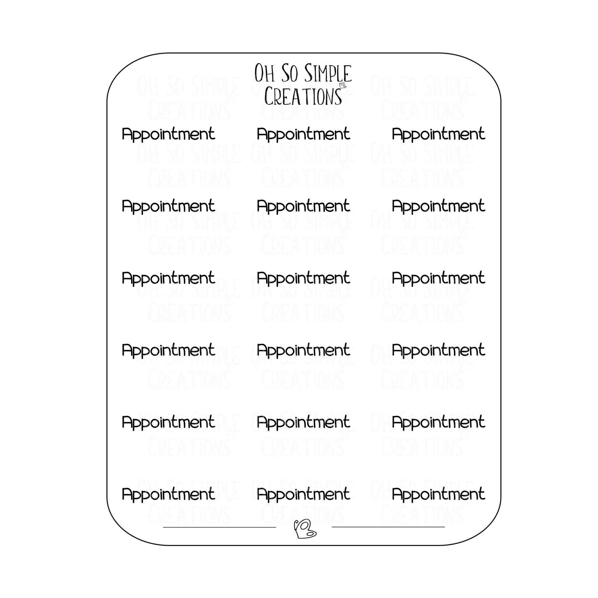 Appointment Text Sticker Sheet