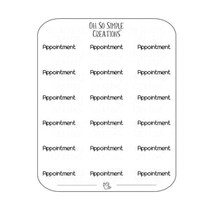 Appointment Text Sticker Sheet