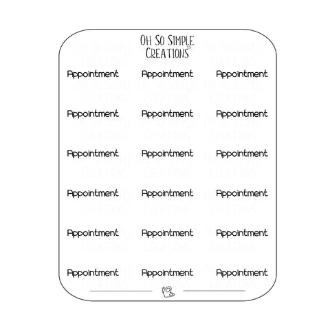 Appointment Text Sticker Sheet