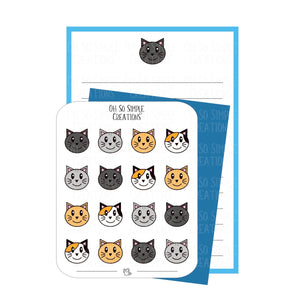 Dark Grey Cat Stationery Set