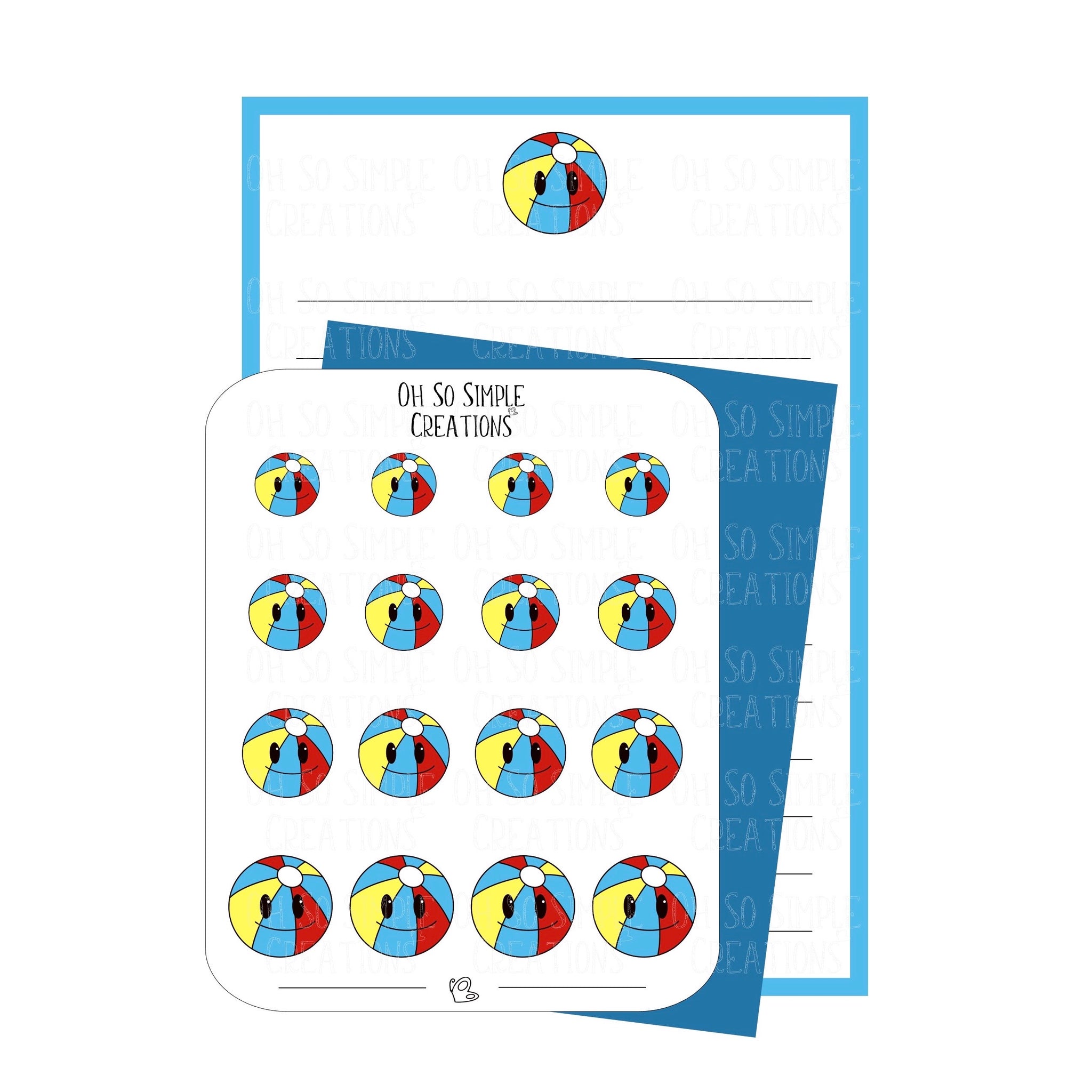 Blue Beach Ball Stationery Set