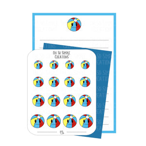 Blue Beach Ball Stationery Set