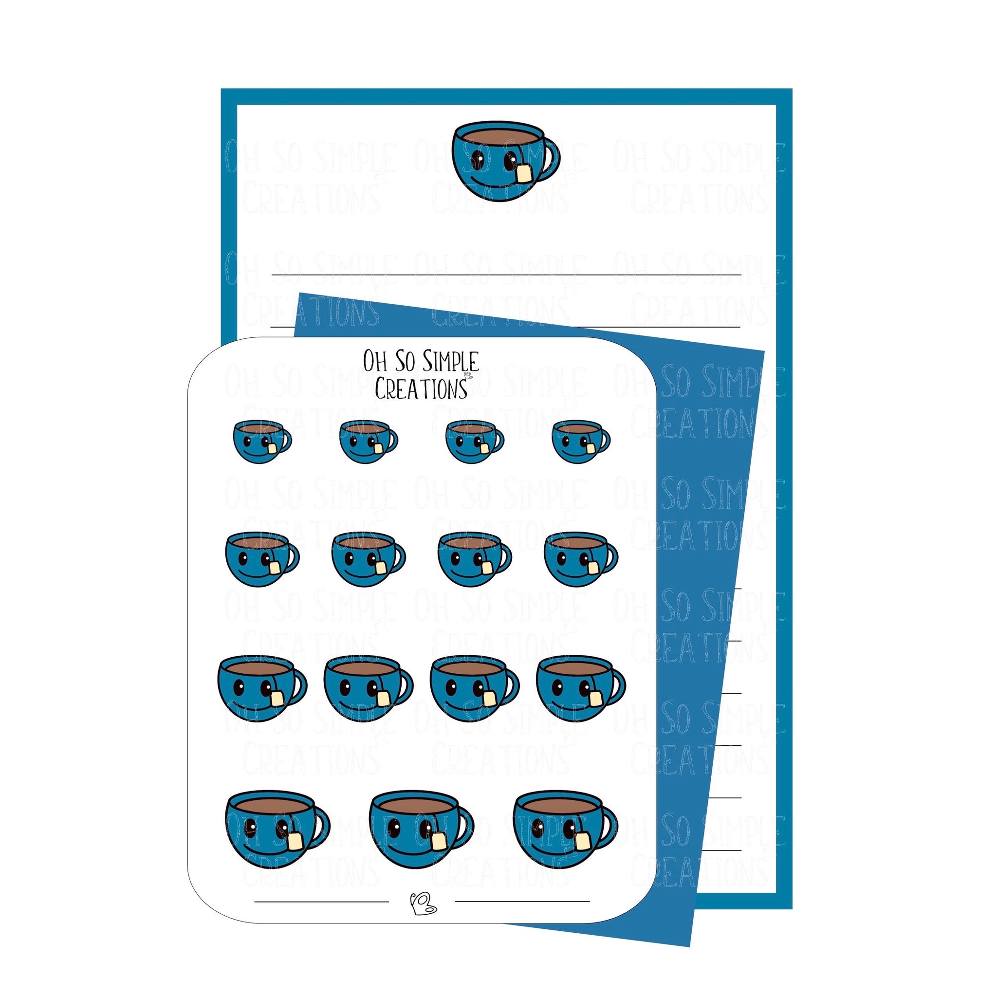 Blue Teacup Stationery Set
