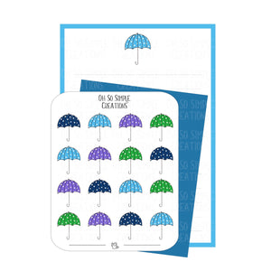 Blue Umbrella Stationery Set