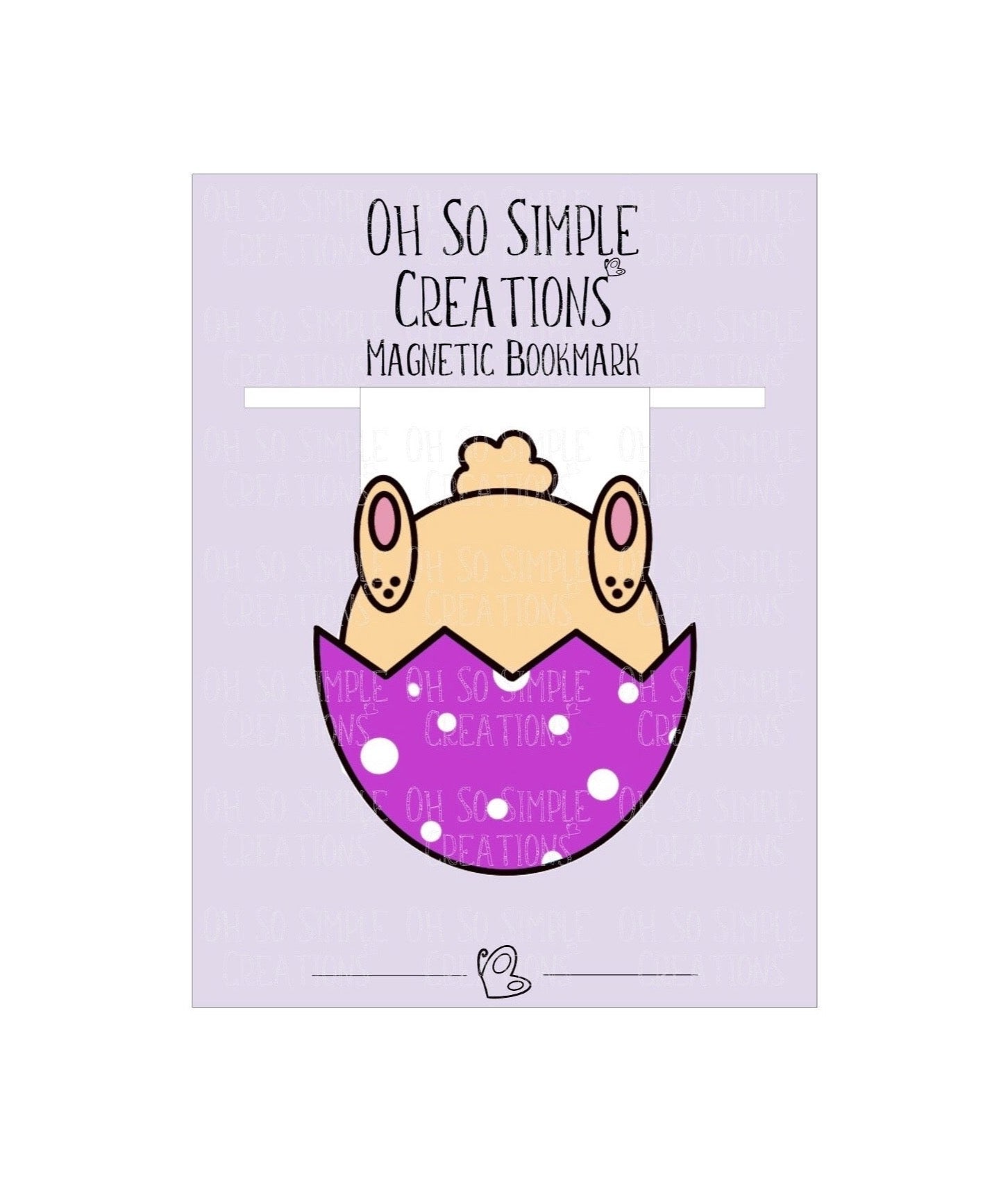 Brown and Purple Bunny Bum Magnetic Bookmark