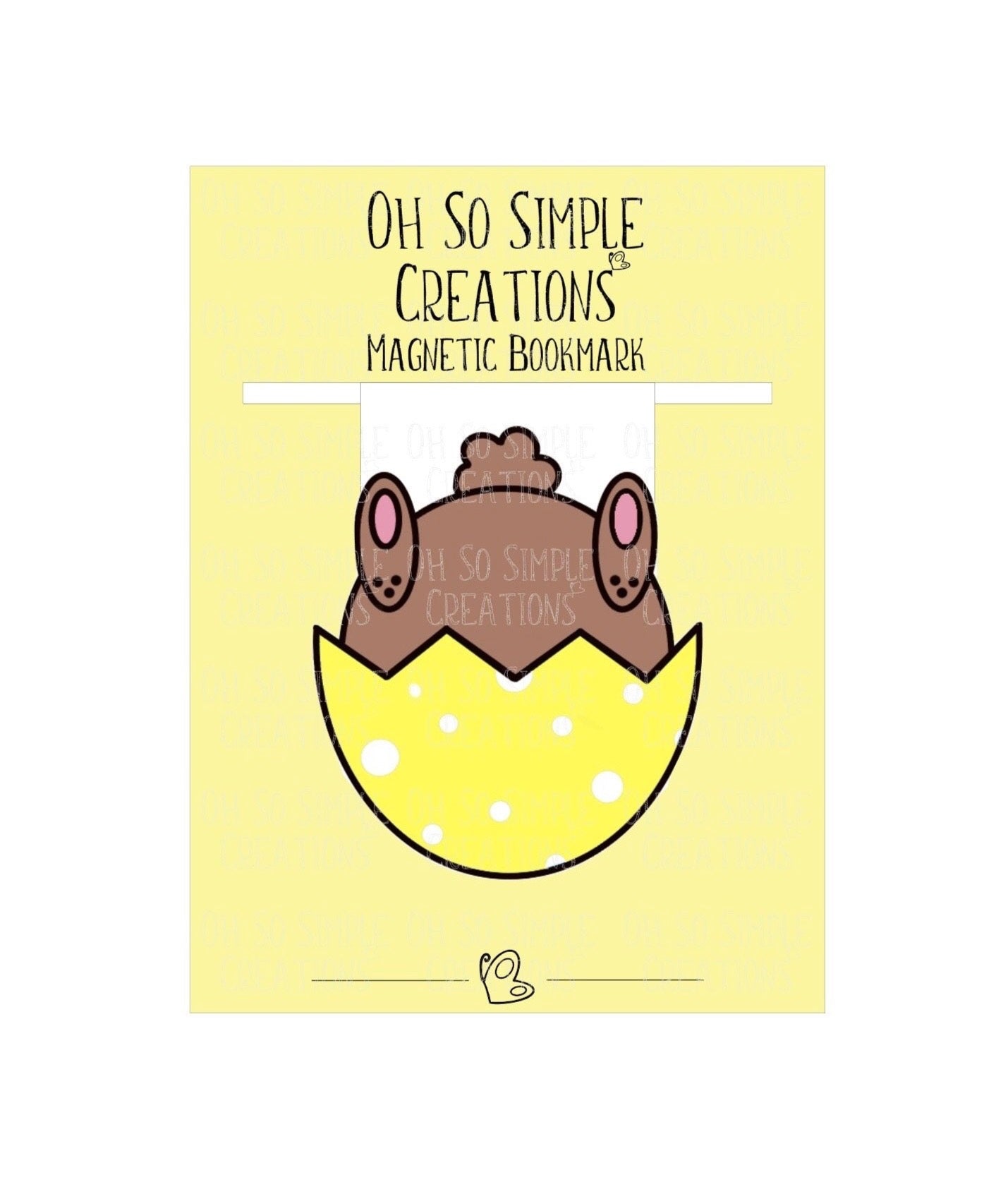 Brown and Yellow Bunny Bum Magnetic Bookmark
