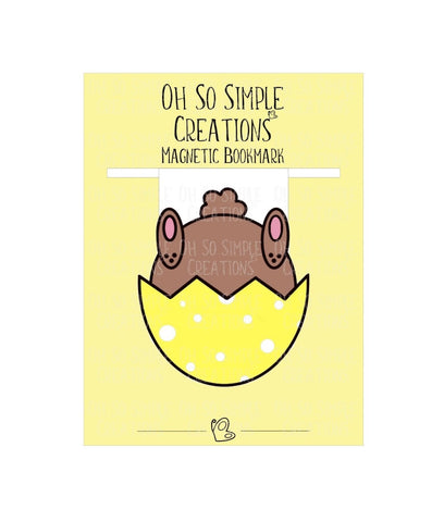 Brown and Yellow Bunny Bum Magnetic Bookmark
