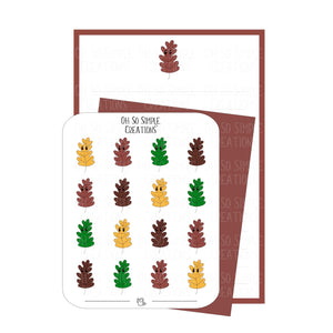 Burgundy Oak Leaf Stationery Set