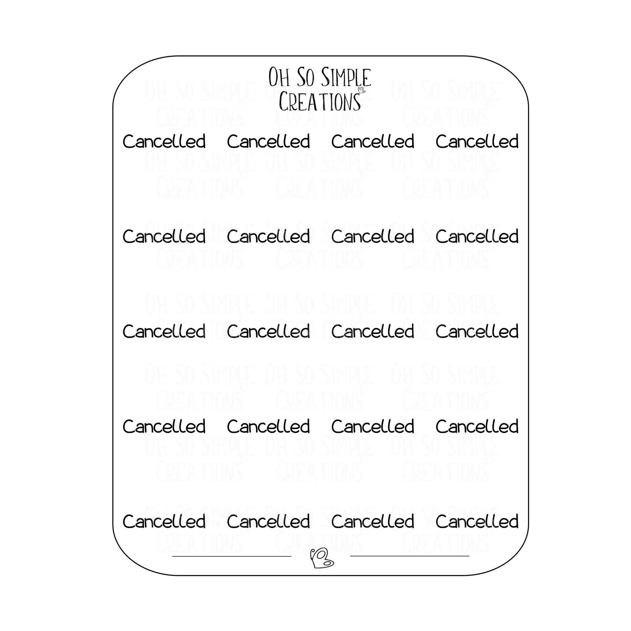 Cancelled Text Sticker Sheet