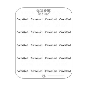 Cancelled Text Sticker Sheet