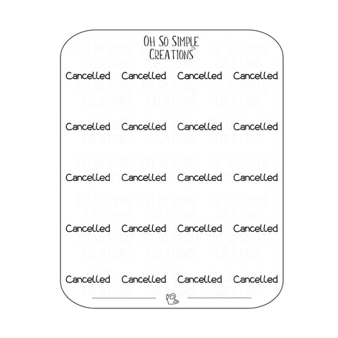 Cancelled Text Sticker Sheet