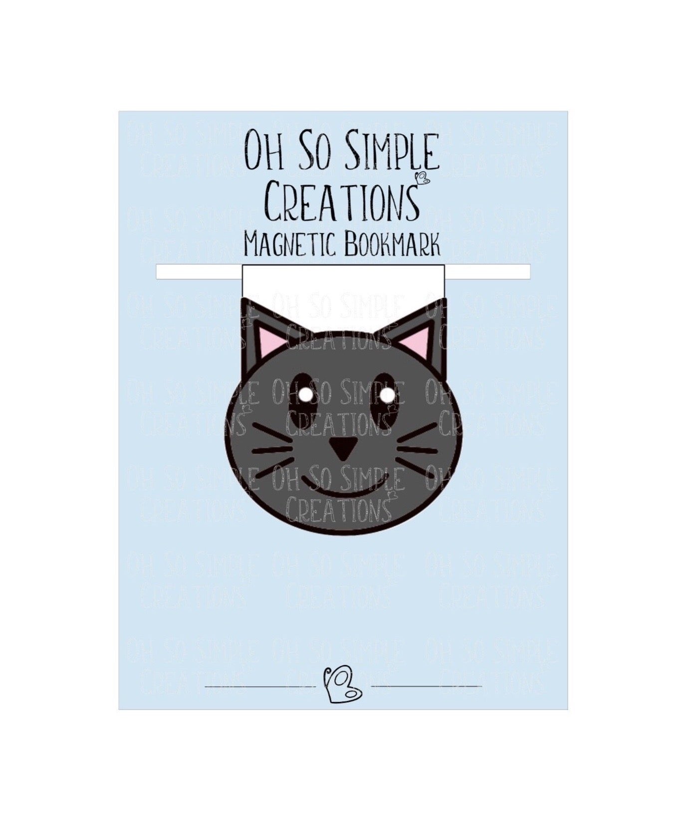 Dark Grey Cat Magnetic Bookmark