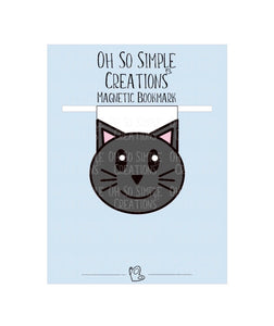Dark Grey Cat Magnetic Bookmark