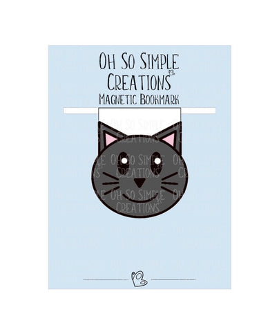 Dark Grey Cat Magnetic Bookmark