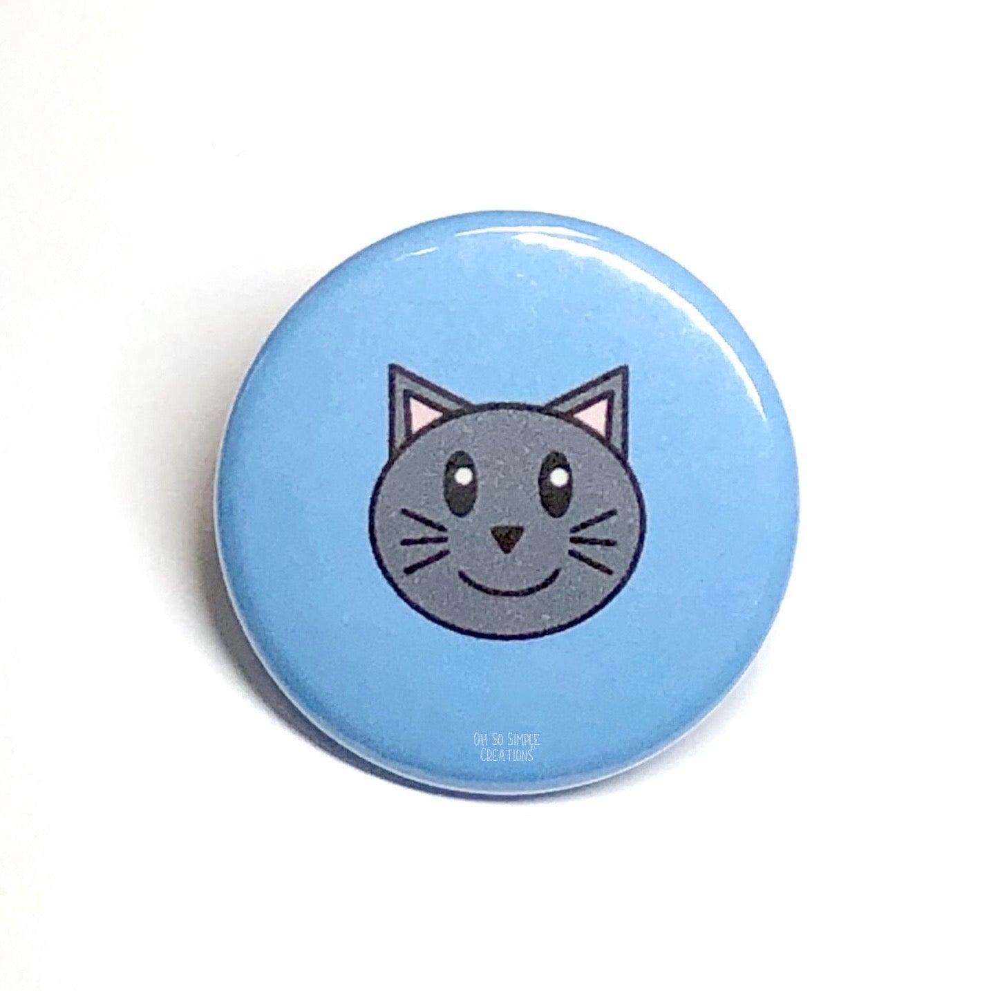 Dark Grey Cat Button
