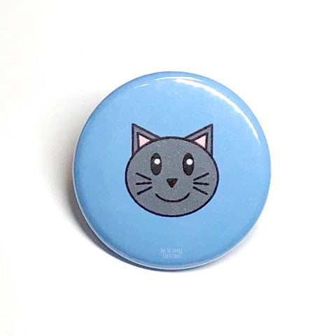 Dark Grey Cat Button