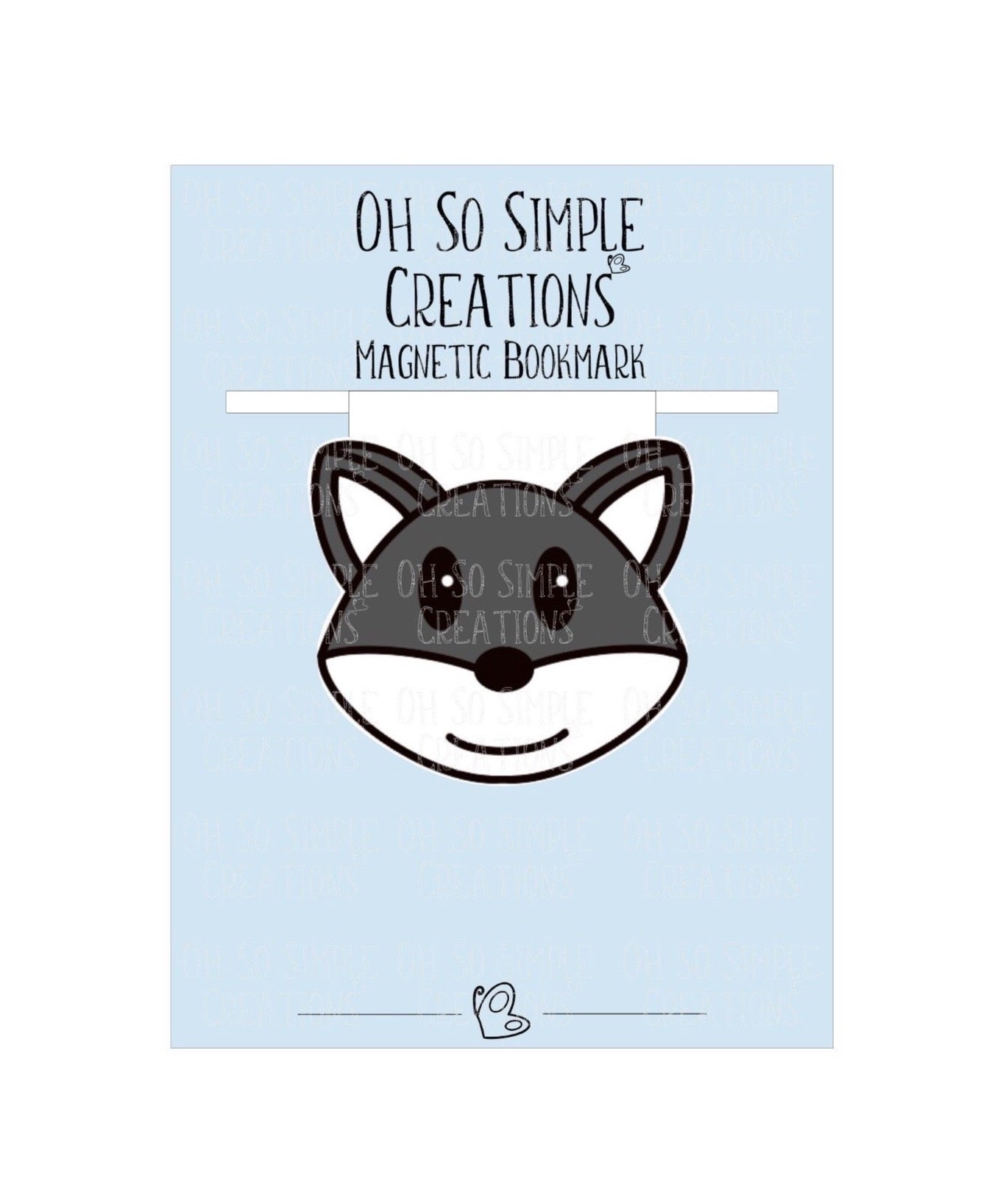 Dark Grey Fox Bookmark