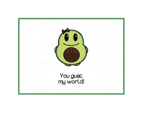 You Guac My World (Girl) Mini Greeting Card