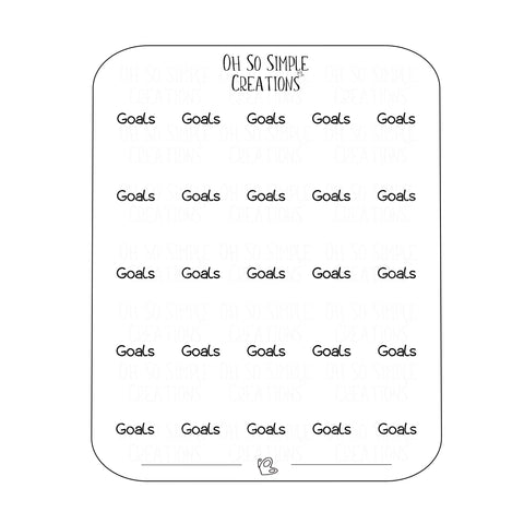 Goals Text Sticker Sheet