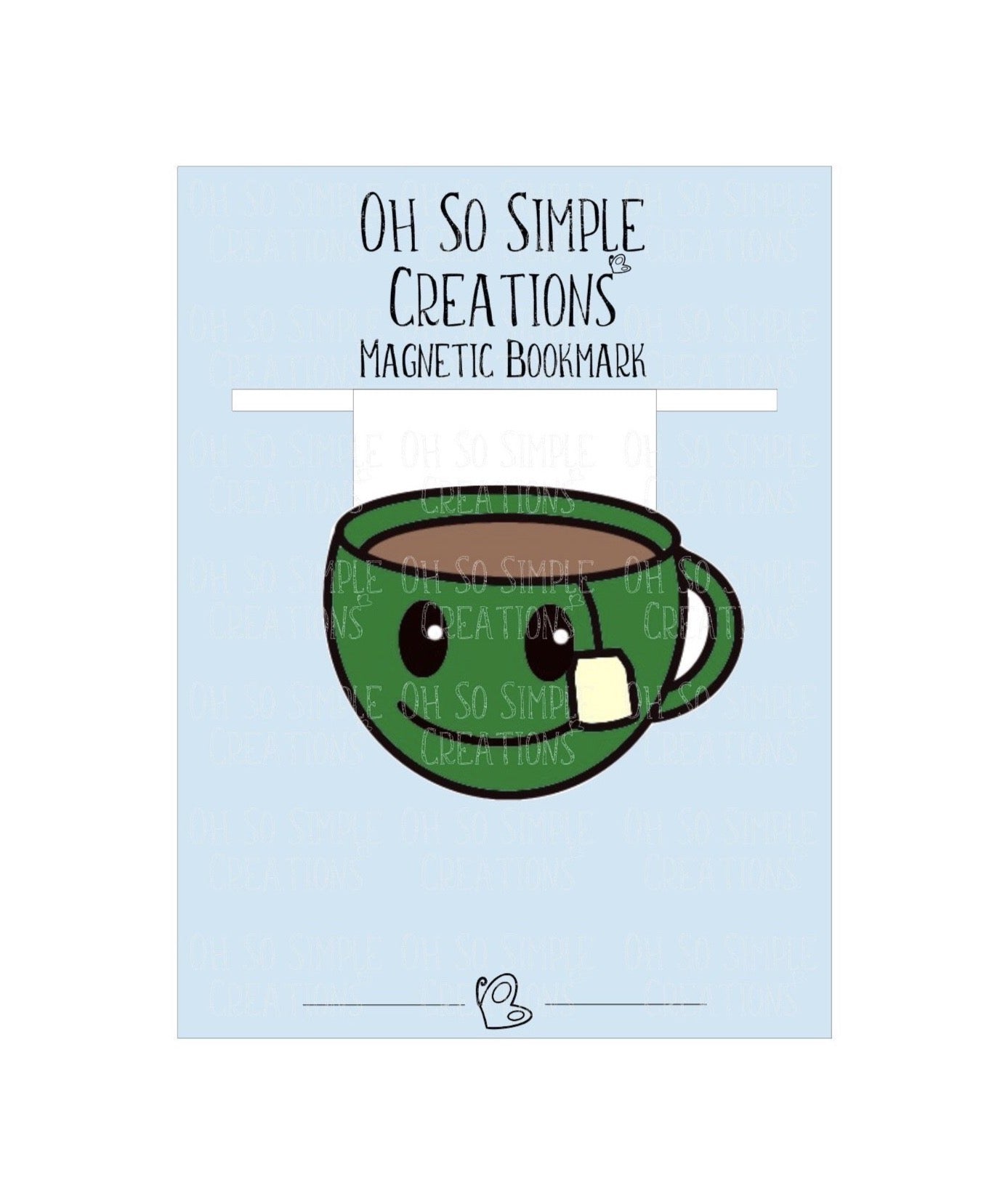 Green Teacup Magnetic Bookmark