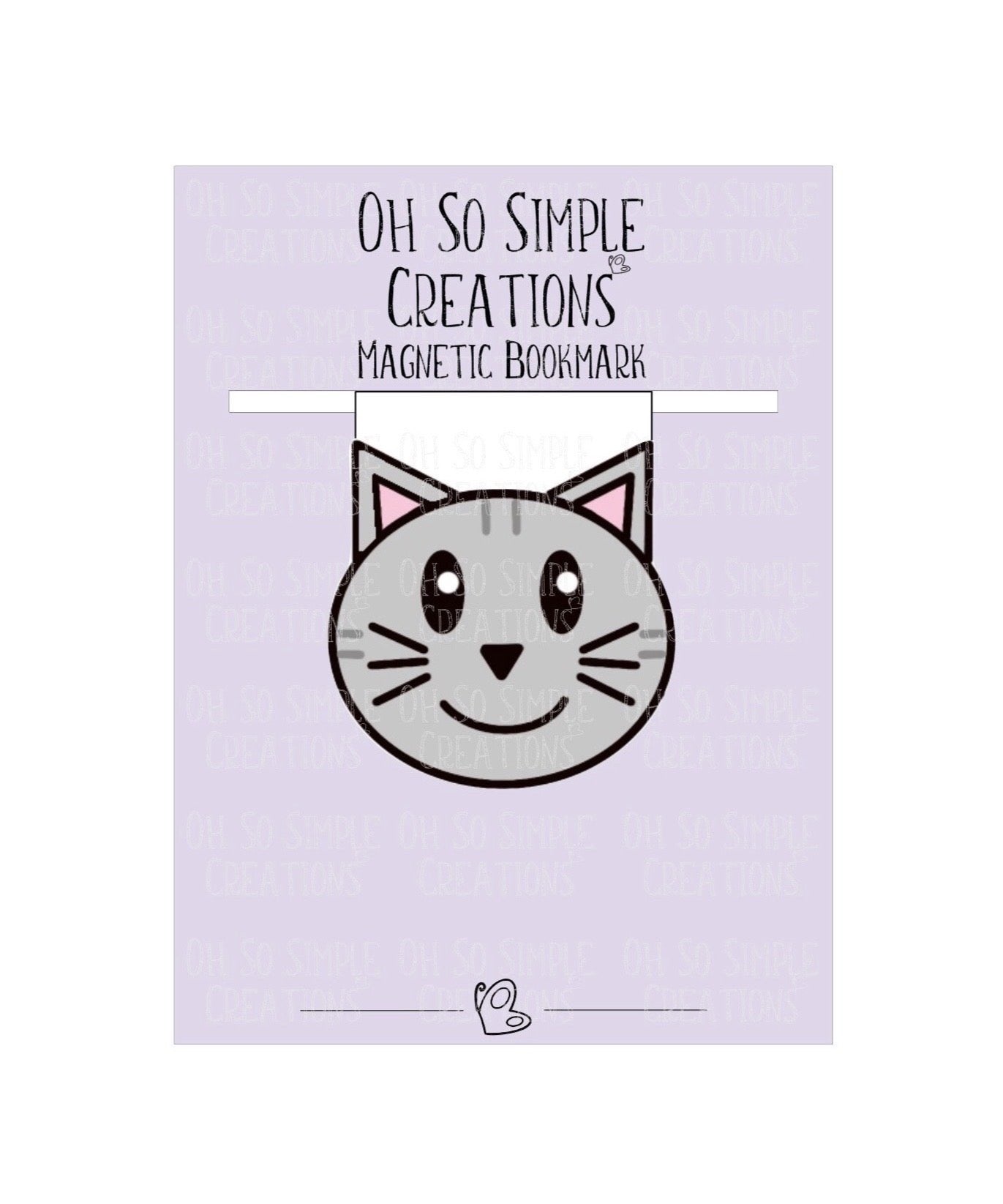 Grey Cat Magnetic Bookmark
