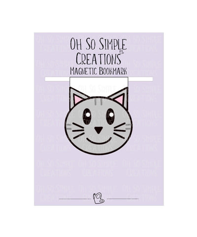Grey Cat Magnetic Bookmark