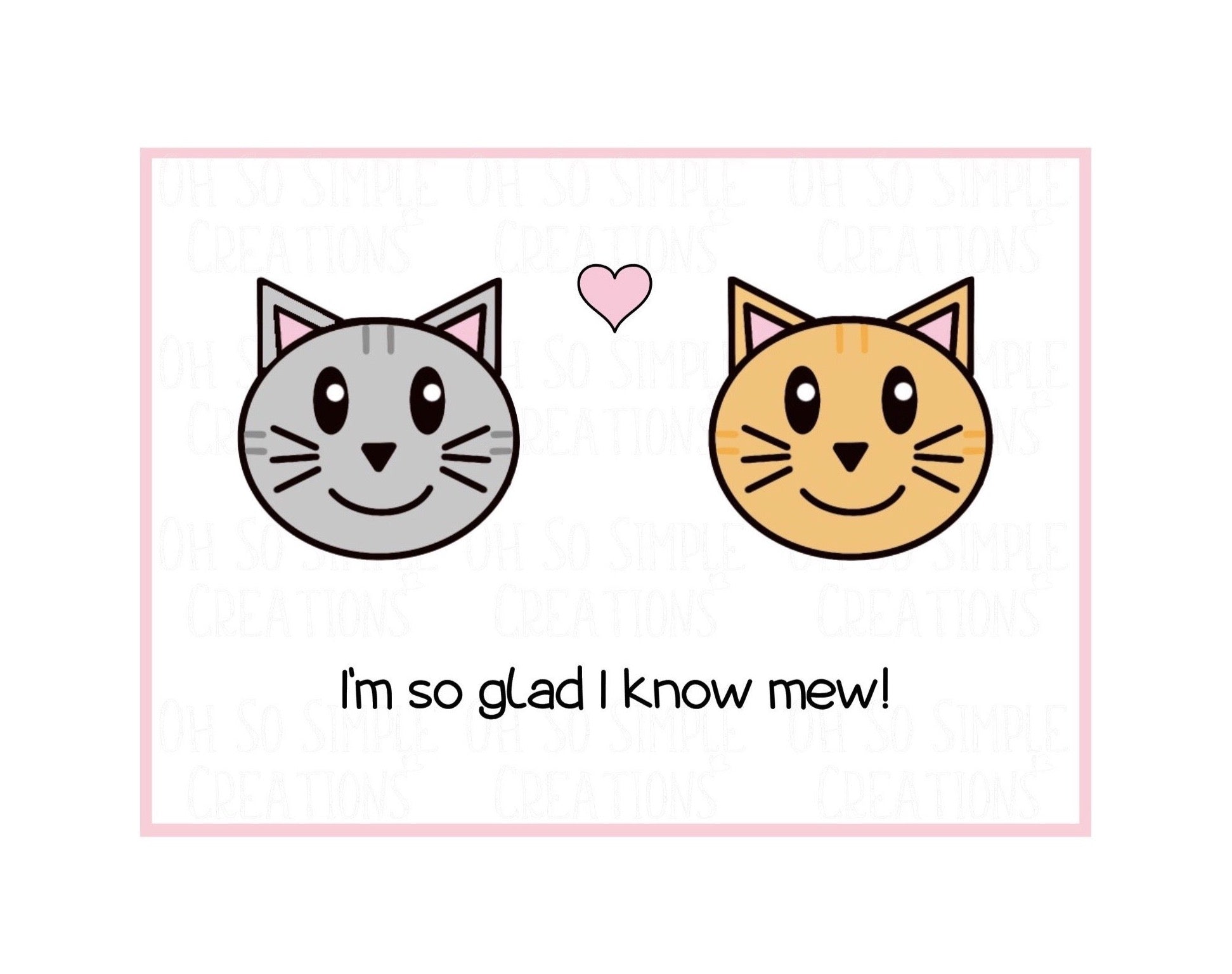 So Glad I Know Mew Mini Greeting Card