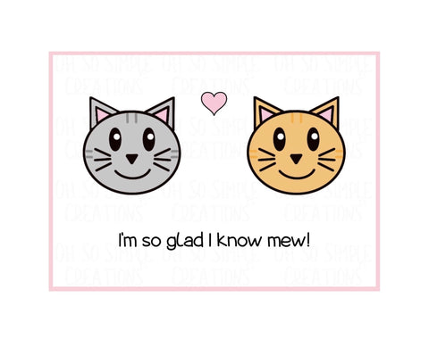 So Glad I Know Mew Mini Greeting Card