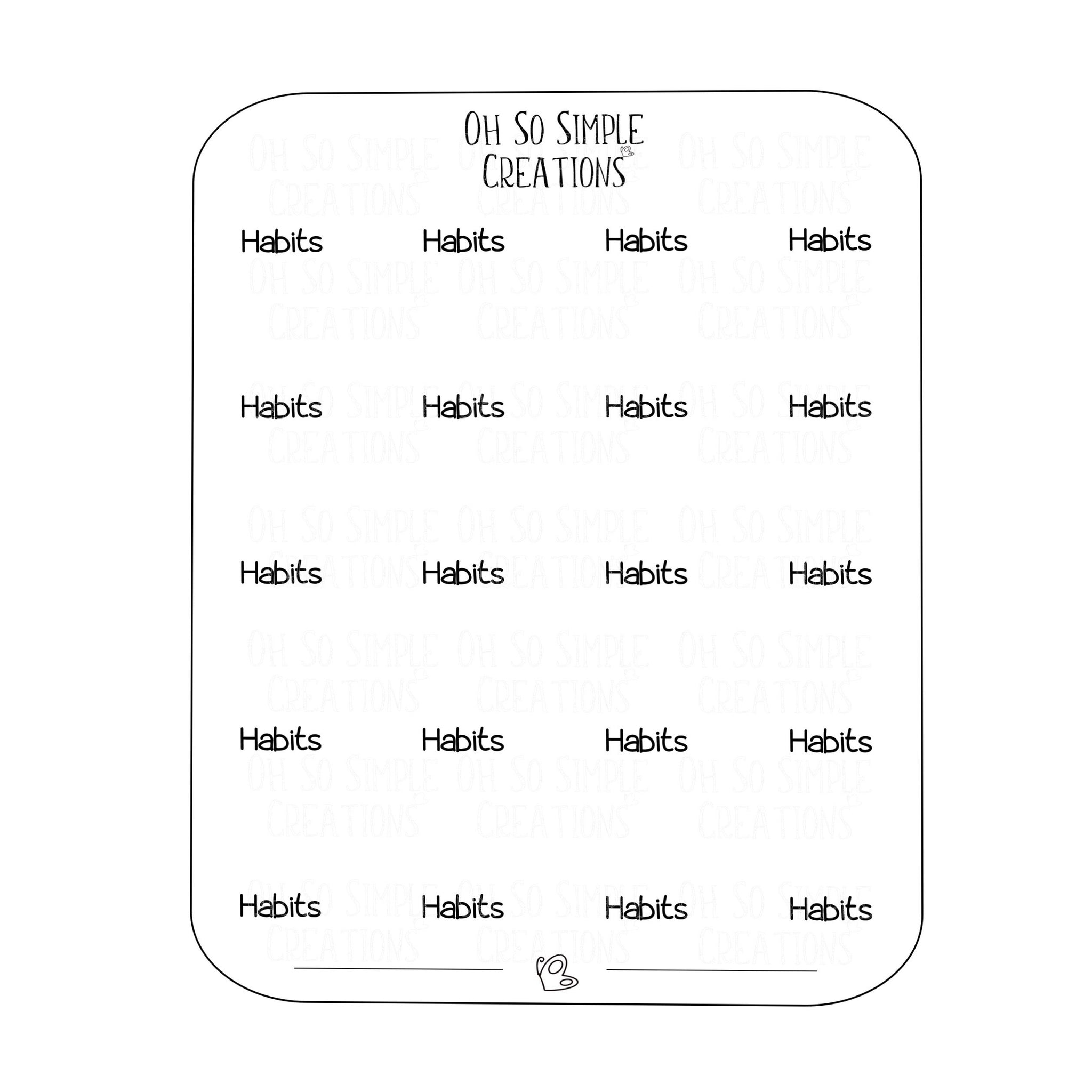 Habits Text Sticker Sheet