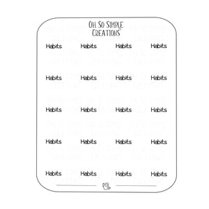 Habits Text Sticker Sheet