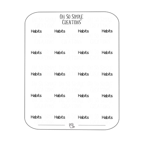 Habits Text Sticker Sheet