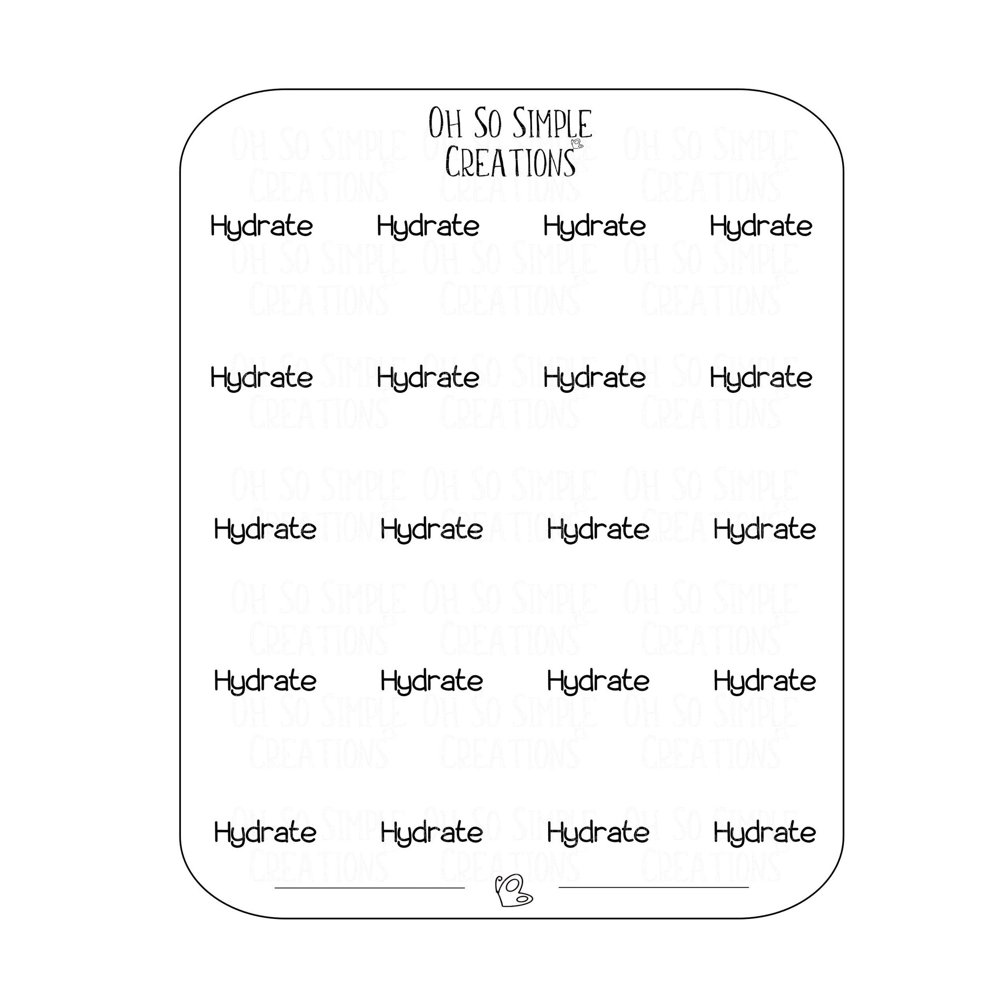 Hydrate Text Sticker Sheet