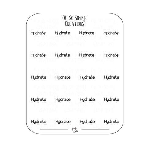 Hydrate Text Sticker Sheet