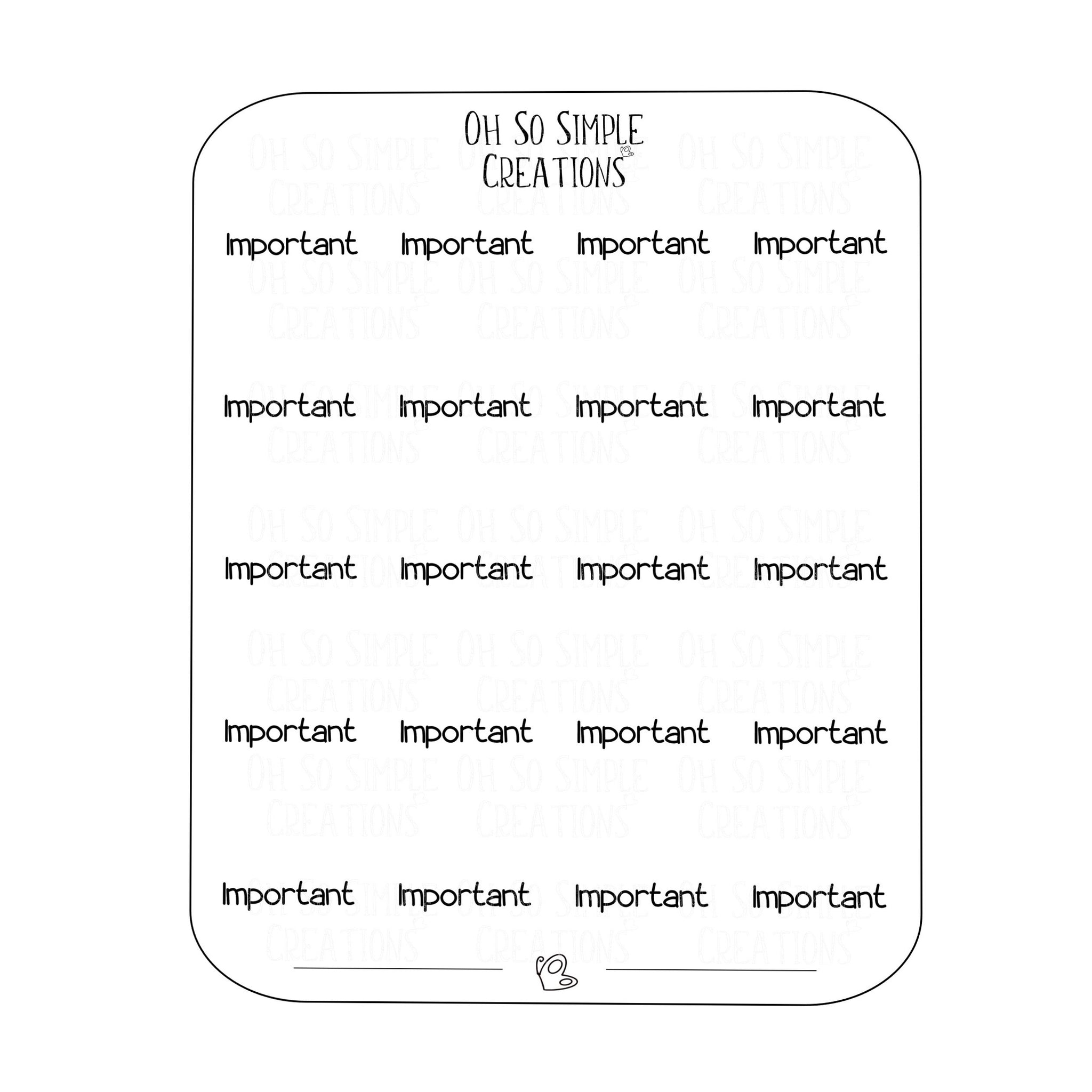 Important Text Sticker Sheet